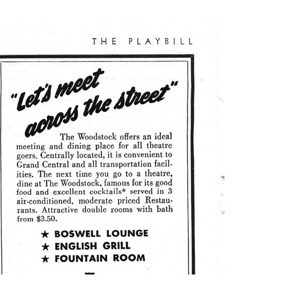 Hotel Woodstock NY City Lounge Grill 1940s Vintage Print Ad - Picture 2 of 4
